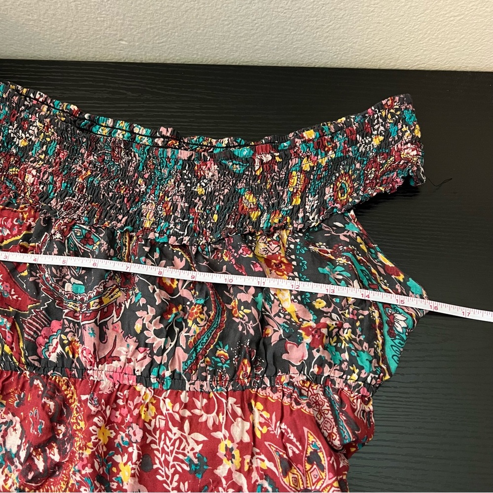 Free People Floral Cascade Maxi Dress Pink Blue Off the Shoulder Small - Picture 13 of 13